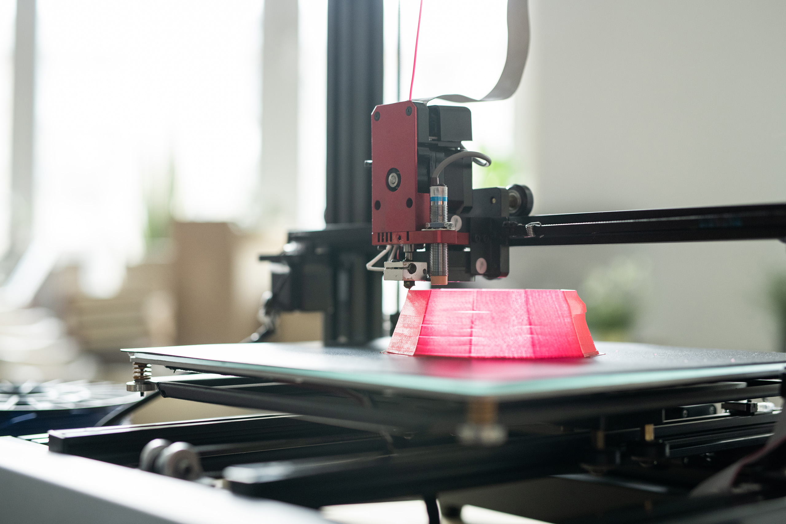 3D printer extruder nozzle printing high detail prototype